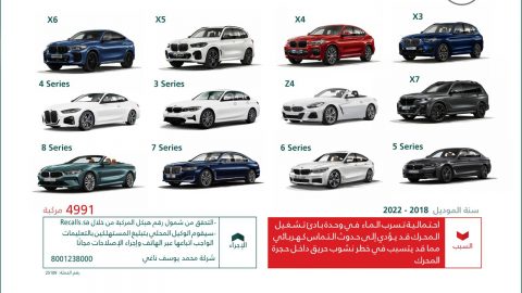 استدعاء 4991 سيارة بي إم دبليو في السعودية لاحتمال حدوث حريق بالمحرك